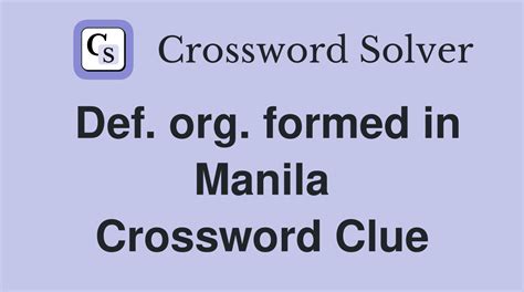 where is manila|where manila is crossword.